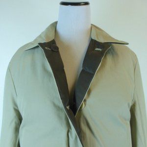 CALVIN KLEIN PUFFER reversible Brown Tan long COAT down filled L cozy